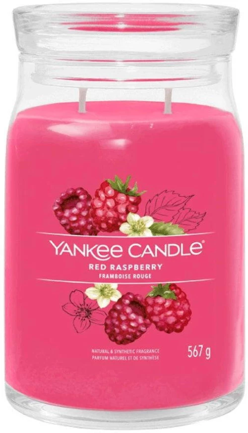 Αρωματικό Κερί Signature Red Raspberry Large 1701375E 9,3x15,7cm Fuchsia Yankee Candle