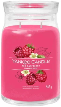 Αρωματικό Κερί Signature Red Raspberry Large 1701375E 9,3x15,7cm Fuchsia Yankee Candle