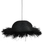 Φωτιστικο Οροφής Ψάθινο Boho 724-124-005 40x21cm 1xE27 60W Black