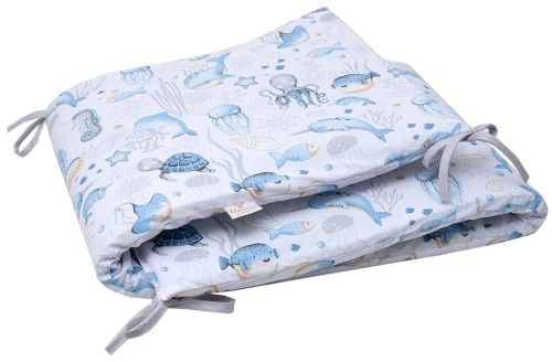 Πάντα Κούνιας Βυθός White-Blue Viopros 40x165cm 100% Βαμβάκι