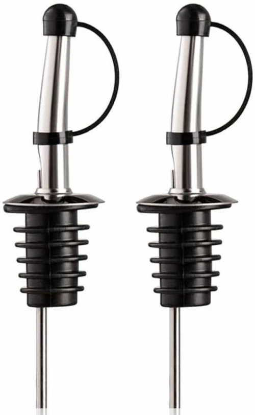 Πώμα Ροής (Σετ 2Τμχ) 18584606 Inox-Black Vacu Vin Ανοξείδωτο Ατσάλι