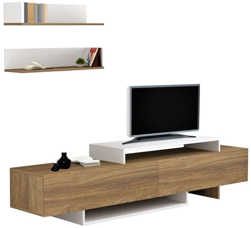 Σύνθετο Τηλεόρασης Eduardo HM8909.11 180x29,5x45cm Natural-White Μελαμίνη