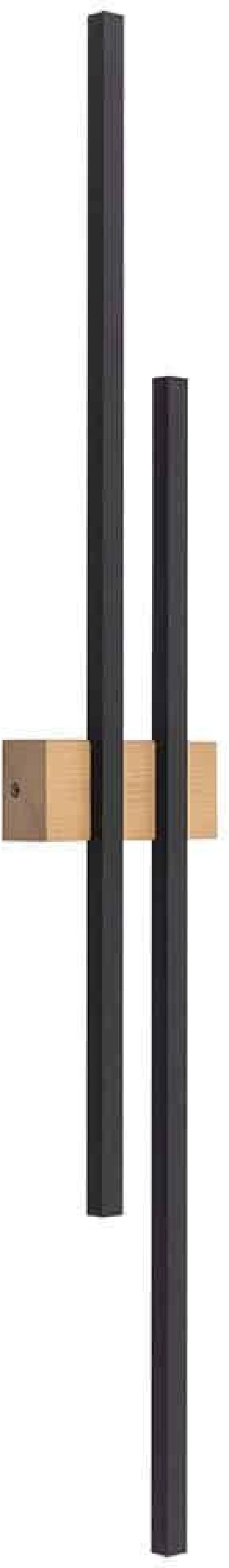 Φωτιστικό Τοίχου - Απλίκα Flash 6416 13x5,5x90cm 2xLed 45W Black-Natural TK Lighting