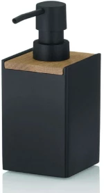 Δοχείο Κρεμοσάπουνου Cube 23689 7x7x17cm 300ml Black-Natural Kela Ξύλο