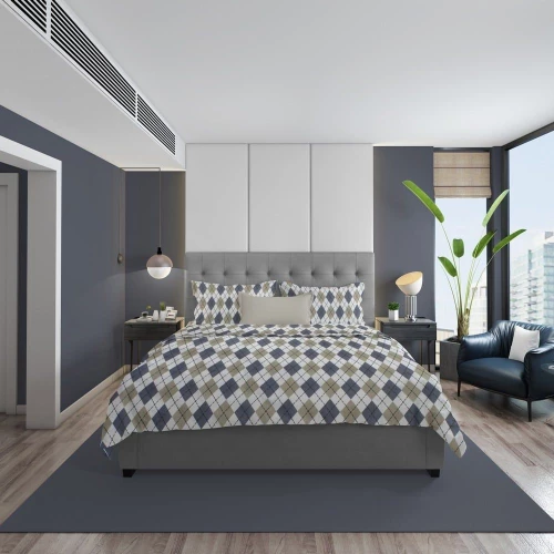 Παπλωματοθήκη Diamond 327 Blue DimCol Μονό 160x240cm 100% Βαμβακερή Φανέλα