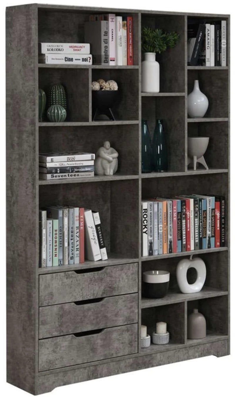 Βιβλιοθήκη Lucinda 049-000092 120x29,8x180,5cm Grey Oak