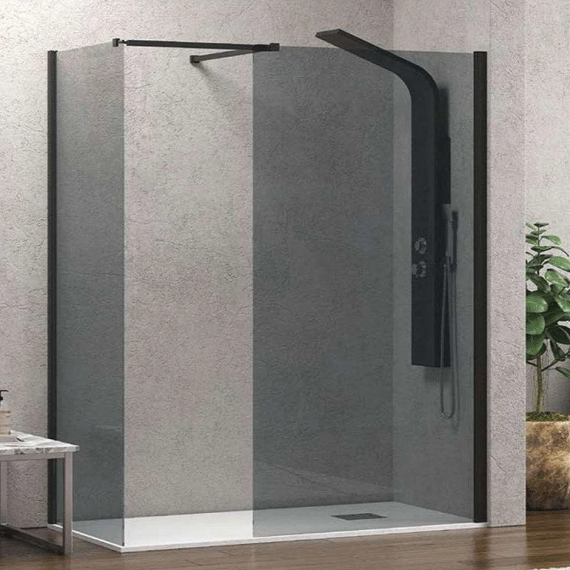 Πάνελ Ντουζιέρας Σταθερό Walkin 2 WAL2NF100 Fume-Black Karag 100X200 Αλουμίνιο