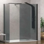 Πάνελ Ντουζιέρας Σταθερό Walkin 2 WAL2NF100 Fume-Black Karag 100X200 Αλουμίνιο