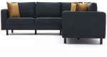 Καναπές Γωνιακός Kale Velvet 825BLC2708 258x258x83cm Anthracite