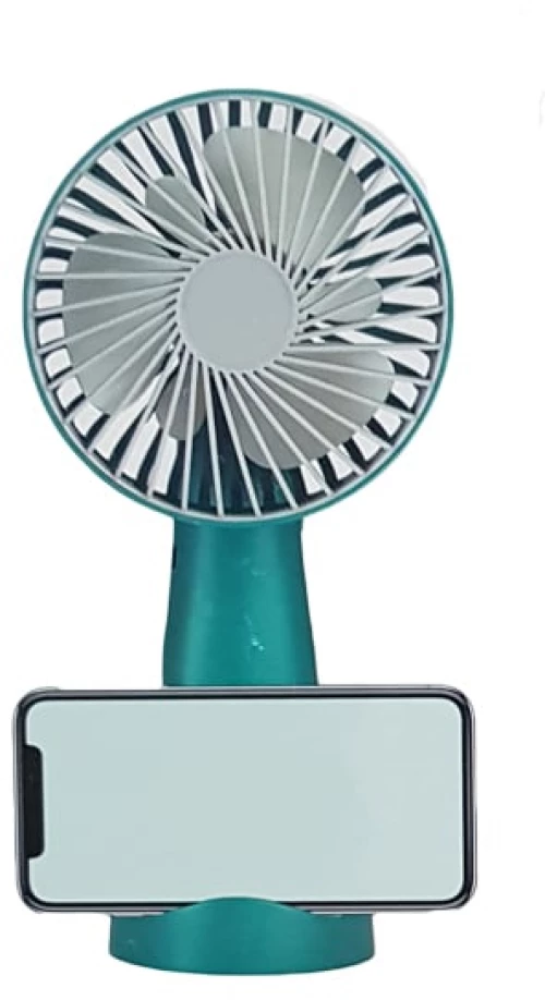 Μίνι Φορητός Επαναφορτιζόμενος Ανεμιστήρας με Bάση Κινητού Τηλεφώνου KD129 Πράσινος