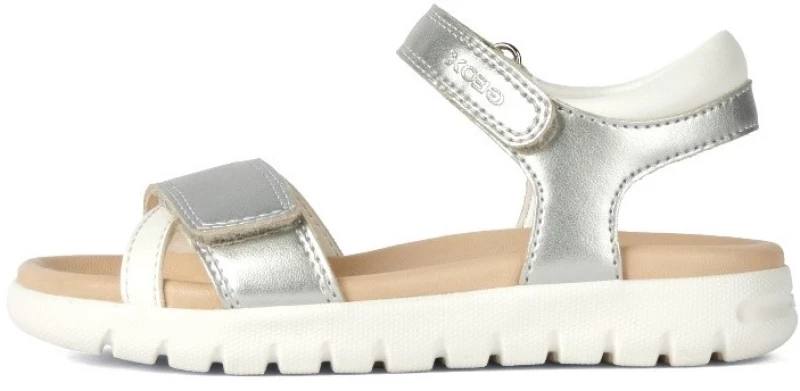 GEOX SOLEIMA GIRLS SANDALS J35GSA 0NFBC C0434  SILVER/WHITE