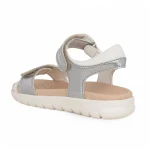 GEOX SOLEIMA GIRLS SANDALS J35GSA 0NFBC C0434  SILVER/WHITE