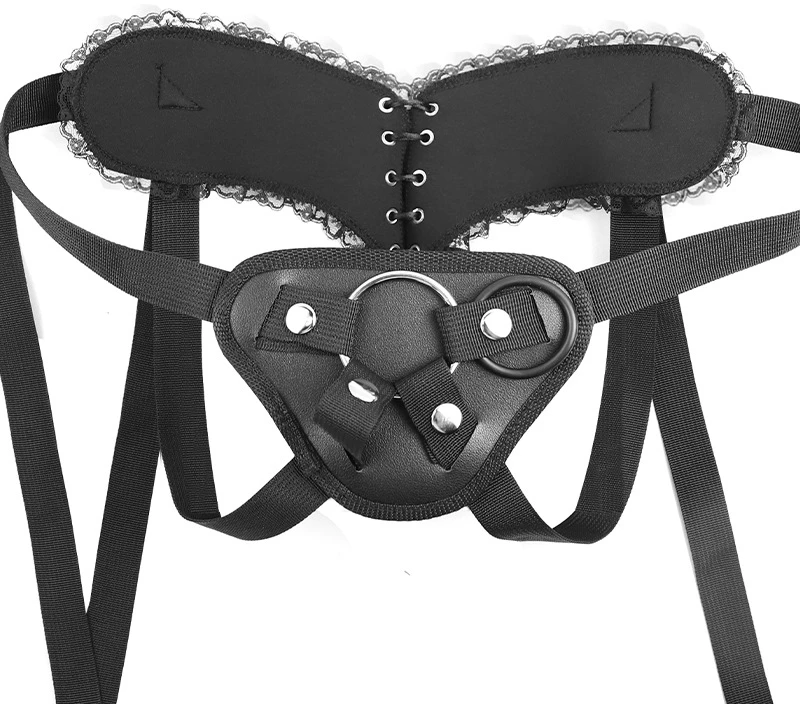 Ζώνη Strap-On με Ρυθμιζόμενους Ιμάντες - Μαύρη Δερματίνη