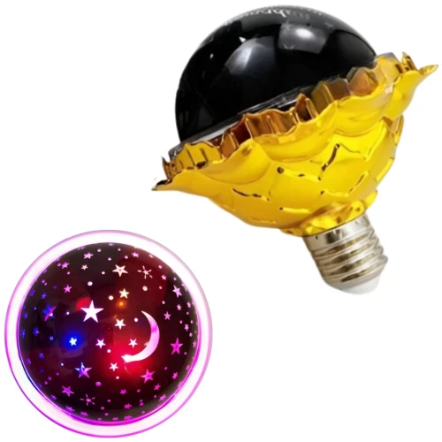 LED RGB Περιστρεφόμενη Λάμπα Ε27 - Προτζέκτορας Αστεριών - Star Moon Lotus Projector Lamp