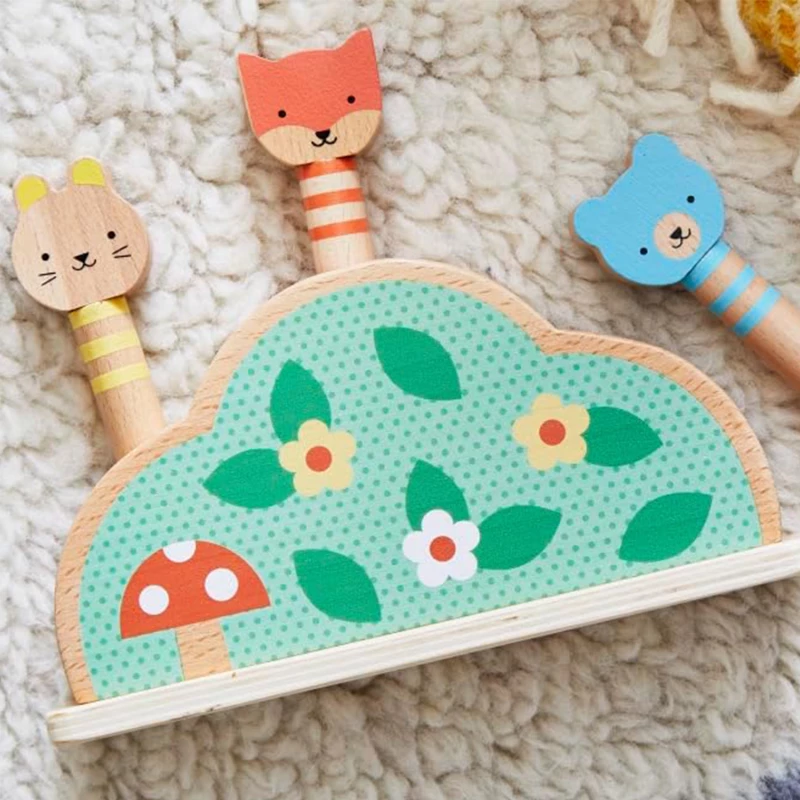 Ξύλινο παιχνίδι λεπτής κινητικότητας Pop-up Petit Friends - Petit Collage