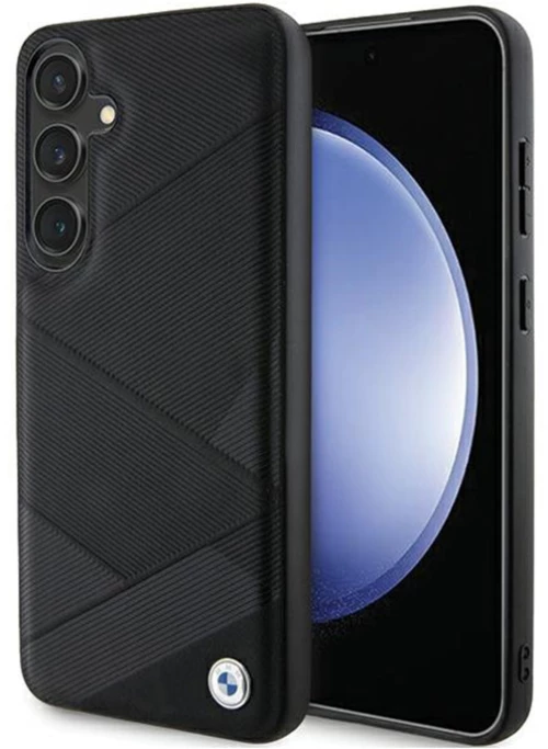 BMW Signature Leather Crossing Lines Pattern - Case for Samsung Galaxy S24 (black)