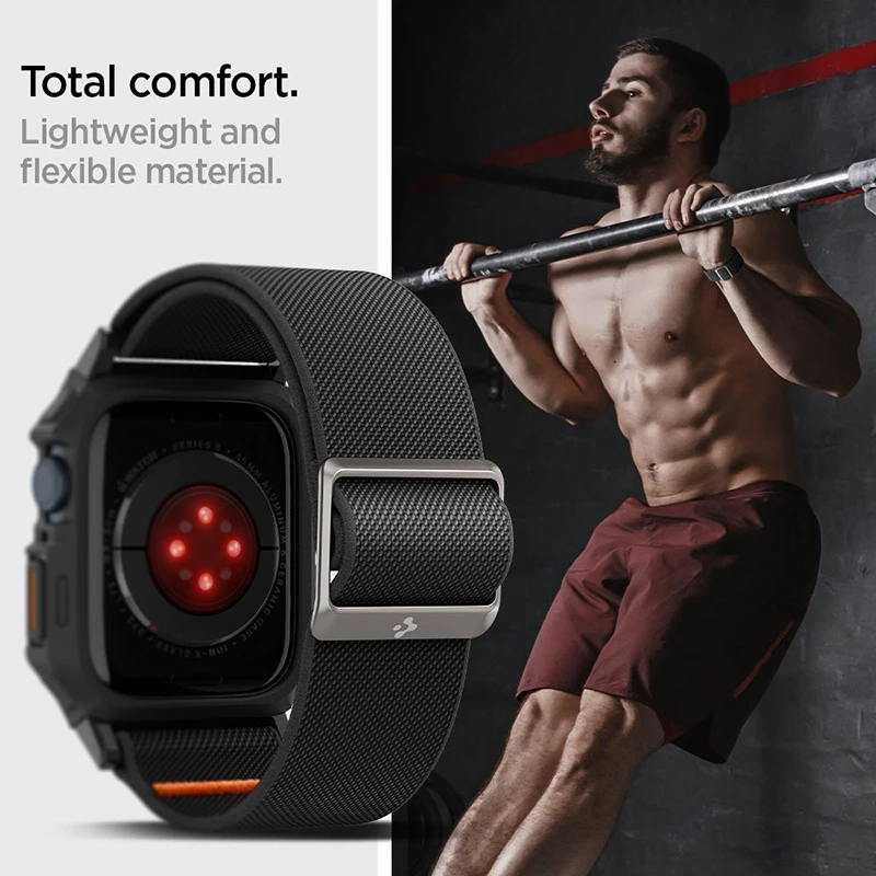 Spigen Lite Fit "Pro" - Case with strap for Apple Watch 4/5/6/7/8/9/SE 44/45 mm (Matte Black)