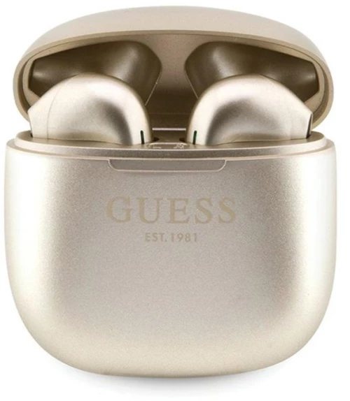Guess True Wireless Script Logo BT5.3 - TWS headphones + charging case (gold)