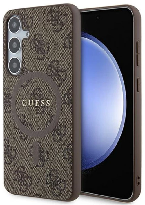 Guess 4G Collection Leather Metal Logo MagSafe - Case Samsung Galaxy S24+ (Brown)