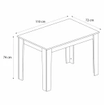 Τραπέζι Darlen Megapap χρώμα ανθρακί - sapphire oak 110x72x74εκ.