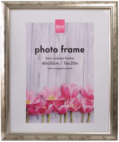 Κορνίζα ξύλινη για φωτογραφίες μεγέθους 40x50 Λευκόχρυση και μαύρη τεχνοτροπία 4006W 40x50 | 10.8074