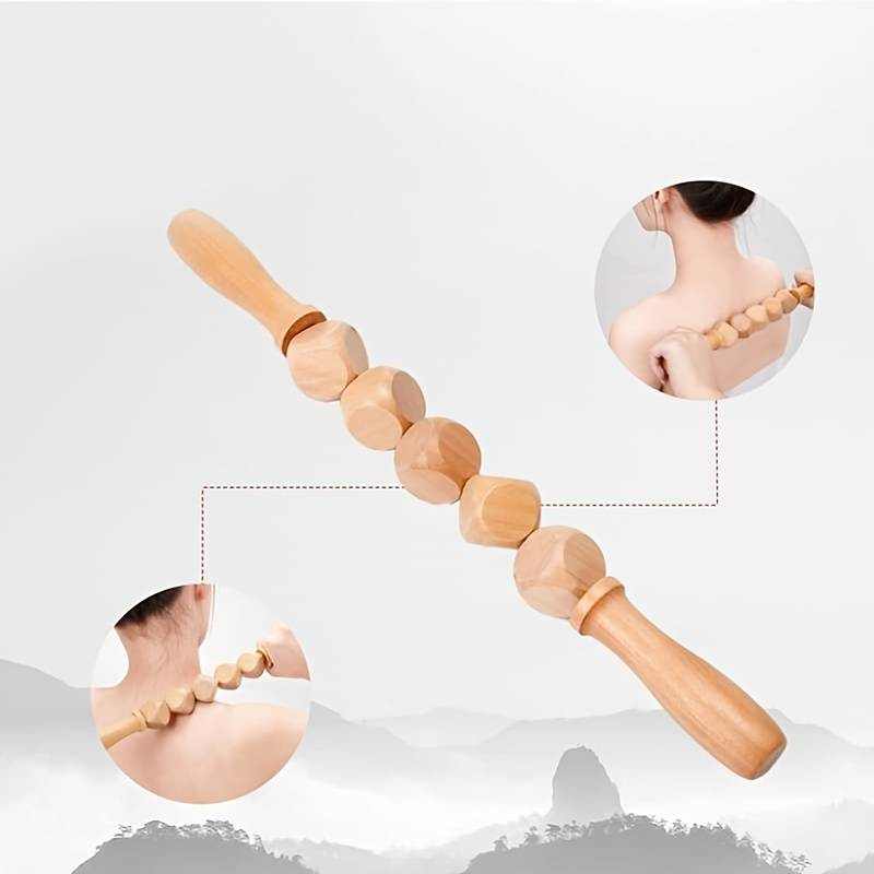 Ξύλινος Κύλινδρος για Μασάζ Κυτταρίτιδας με Κύβους Anti-Cellulite Massage Roller 39cm