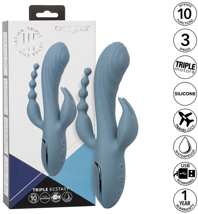 CALIFORNIA EXOTICS - VIBRATOR TRIPLE ECSTASY GREY