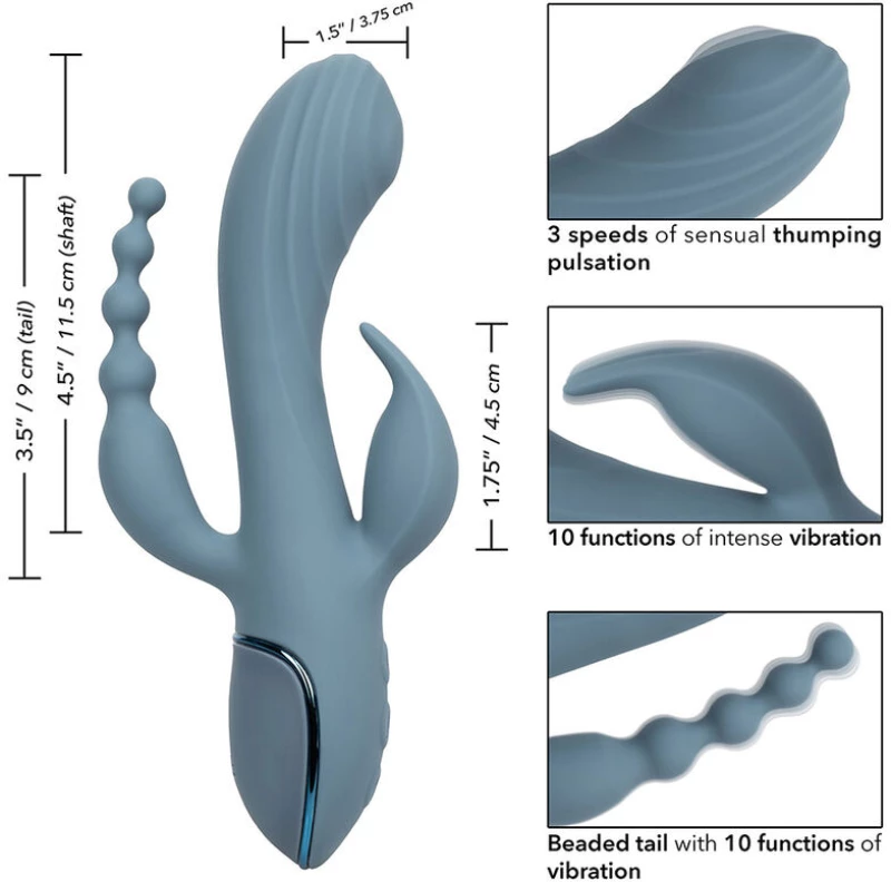 CALIFORNIA EXOTICS - VIBRATOR TRIPLE ECSTASY GREY