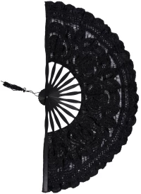 Χειροποίητη βεντάλια (27cm) μαύρη