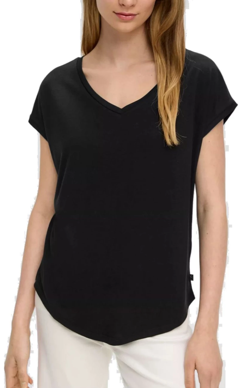 S.OLIVER Γυναικεία black oversized κοντομάνικη μπλούζα 2144099-9999 black
