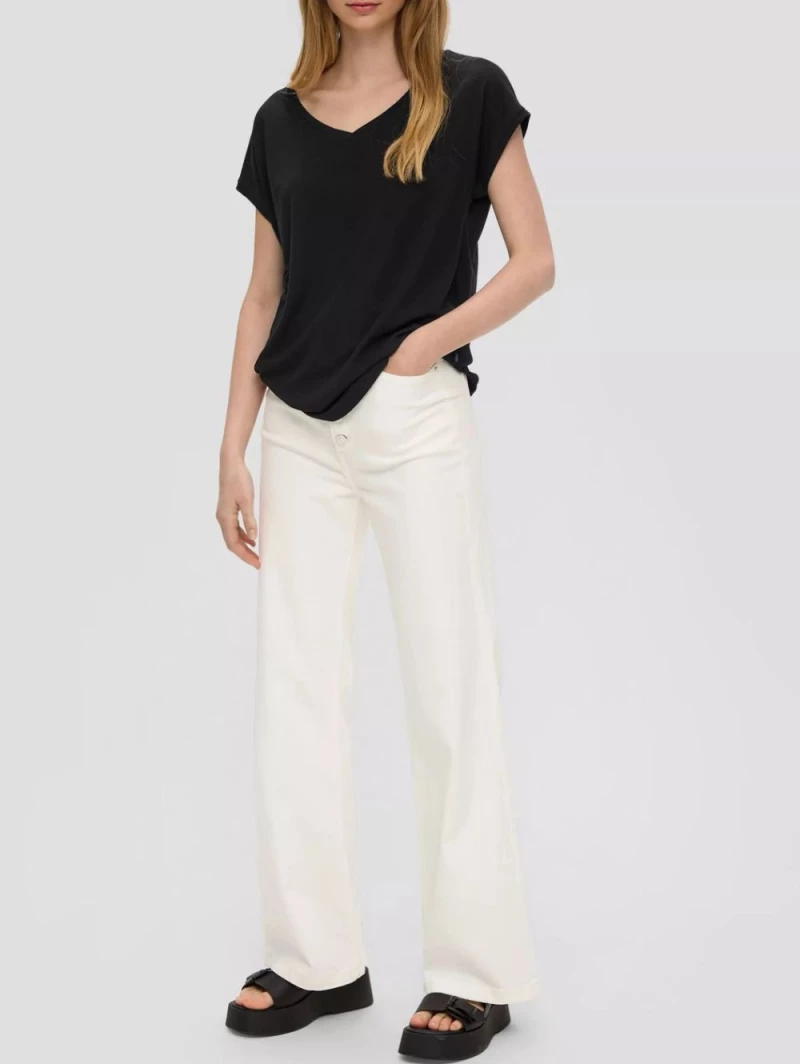 S.OLIVER Γυναικεία black oversized κοντομάνικη μπλούζα 2144099-9999 black