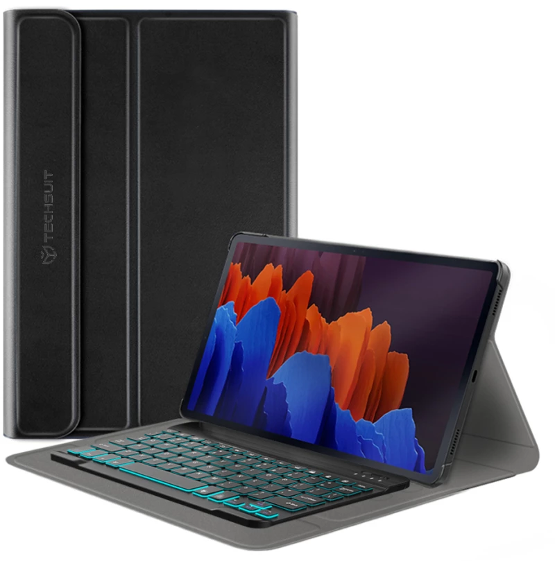Techsuit Keyboard Case for Samsung Galaxy Tab S7 Plus 12.4 T970/T976 - Techsuit CozyTab Case - Black 5949419092556