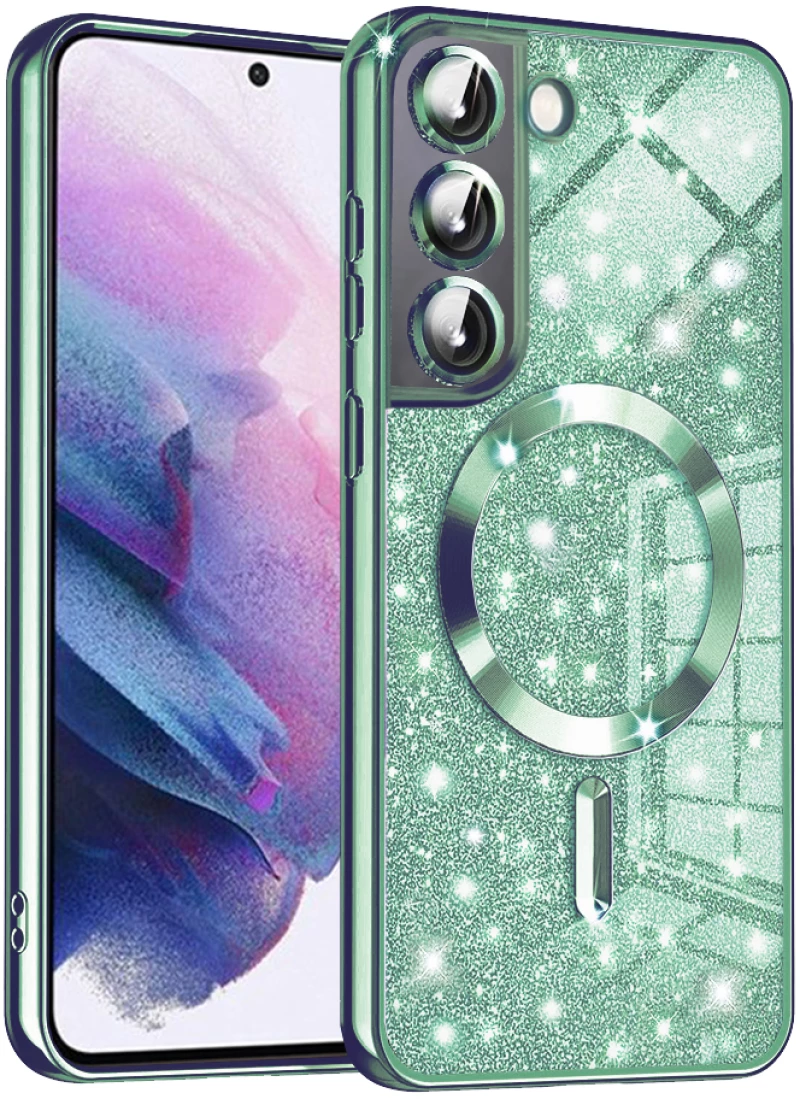Techsuit Case for Samsung Galaxy S22 5G - Techsuit Luxury Glitter MagSafe - Light Green 5949419132047