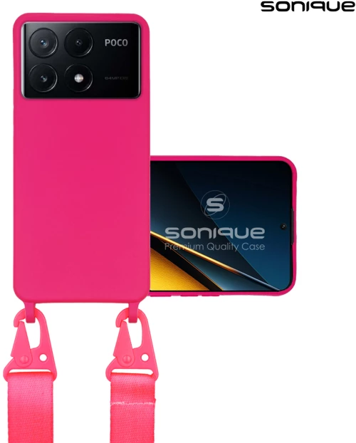 Θήκη Σιλικόνης με Strap CarryHang Sonique Xiaomi Poco X6 Pro 5G Φουξ 5210312012225