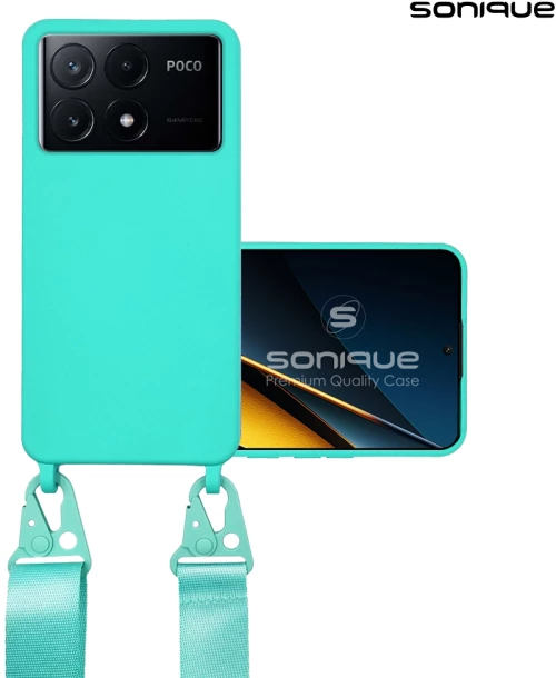 Θήκη Σιλικόνης με Strap CarryHang Sonique Xiaomi Poco X6 Pro 5G Γαλάζιο 5210312012126