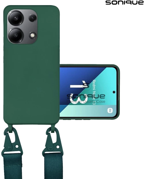 Θήκη Σιλικόνης με Strap CarryHang Sonique Xiaomi Redmi Note 13 4G Πράσινο Σκούρο 5201101989477