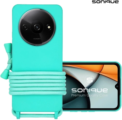 Θήκη Σιλικόνης με Κορδόνι CarryHang Sonique Xiaomi Redmi A3 Γαλάζιο 5210312020411