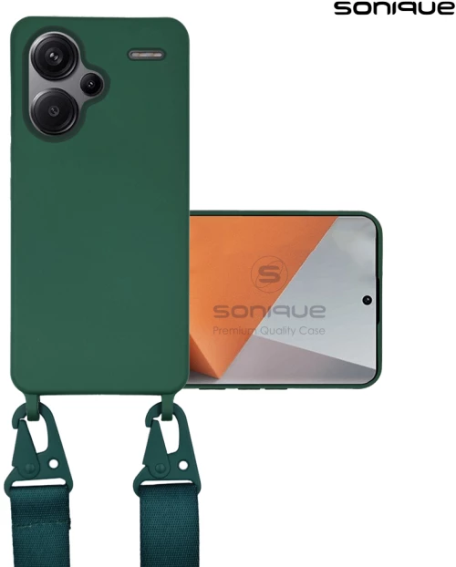 Θήκη Σιλικόνης με Strap CarryHang Sonique Xiaomi Redmi Note 13 Pro Plus 5G Πράσινο Σκούρο 5201101989804