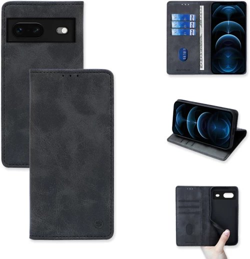 Θήκη Πορτοφόλι Vintage Magnet Wallet Sonique Google Pixel 7 Μαύρο 5201101911195