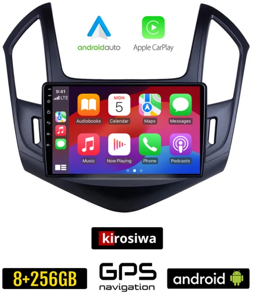 KIROSIWA CHEVROLET CRUZE (2013-2015) Android οθόνη αυτοκίνητου 8GB + 256GB με GPS WI-FI (ηχοσύστημα αφής 9" ιντσών OEM Android Auto Apple Carplay Youtube Playstore MP3 USB Radio Bluetooth Mirrorlink εργοστασιακή, 4x60W, AUX)