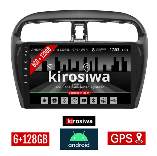 KIROSIWA 6+128GB MITSUBISHI SPACE STAR (2013 - 2020) Android οθόνη αυτοκίνητου 6GB με GPS WI-FI (ηχοσύστημα αφής 9" ιντσών OEM Youtube Playstore MP3 USB Radio Bluetooth Mirrorlink DSP Apple Carplay Android Auto SPACESTAR 4x60W, AUX)