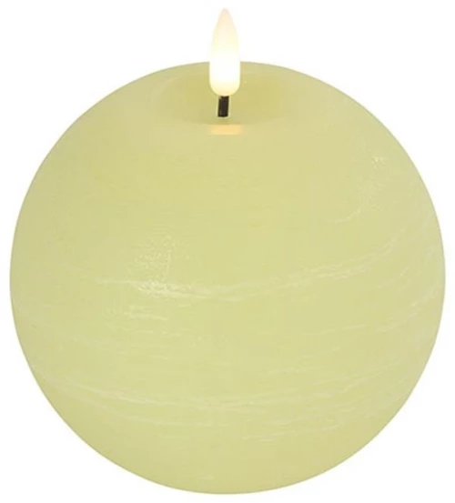 Κερί μπάλα led κρεμ 12x12x12,5cm