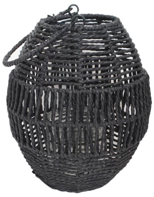 Φανάρι τεχν. Raffia μαύρο Φ23Η25,5cm