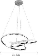 Inlight Κρεμαστό φωτιστικό LED 40W 3CCT (by switch on base) σε χρώμιο D:45cm (6092-B-Chrome)