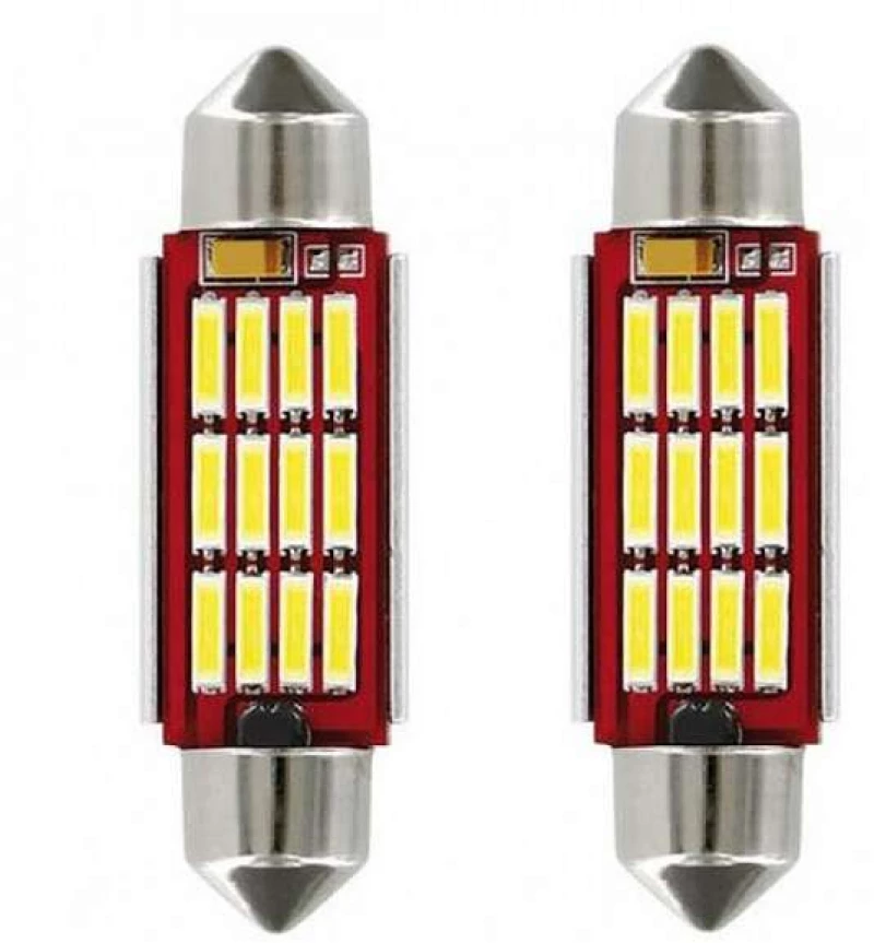 Σετ LED Πλαφονιέρας Canbus 6500K 12V Λευκό 36mm 12 SMD 2τμχ. XXM0028-36MM