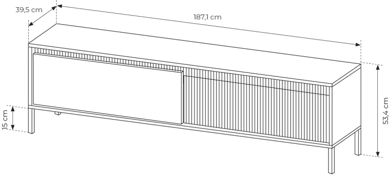 Έπιπλο τηλεόρασης Senso μπεζ 187x54x40cm