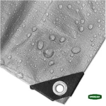 GRASHER Αδιάβροχος Μουσαμάς - Τέντα 5x8m 120gr/m² Με Κρίκους Γκρί