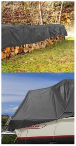 GRASHER Αδιάβροχος Μουσαμάς - Τέντα 5x8m 120gr/m² Με Κρίκους Γκρί