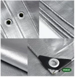 GRASHER Αδιάβροχος Μουσαμάς - Τέντα 6x10m 120gr/m²  Με Κρίκους Γκρί