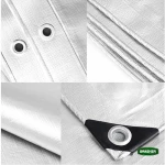 GRASHER Αδιάβροχος Μουσαμάς - Τέντα 4x6m 120gr/m² Με Κρίκους Λευκός